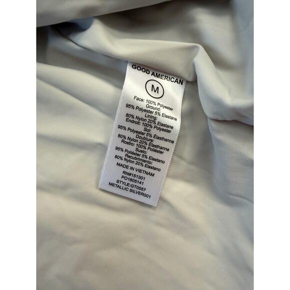 Good American Women's Medium Silver Cluster Sequin Cropped Cardigan Jacket - Picture 7 of 11